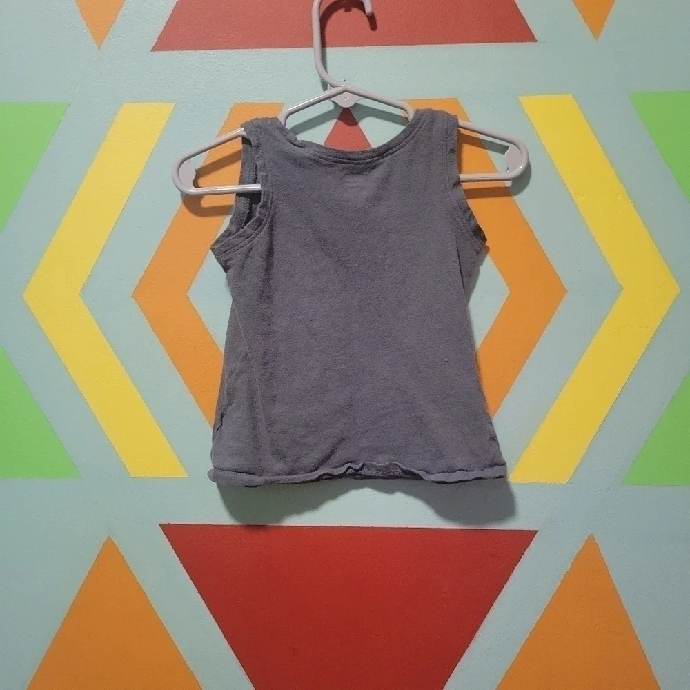 Old Navy Girl's Gray & Golden Lettering Heart Dad Tank Top Size 2T